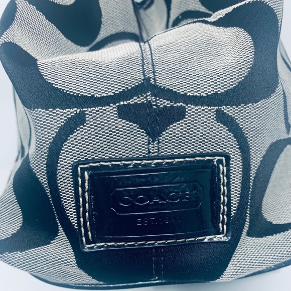 Coach Canvas Signature Print Stripe Shoulder Bag - Picture 7 of 16